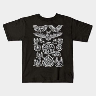 Ernst Haeckel Bats Black & White Kids T-Shirt